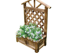 Ящик цветочный "Garden Dreams" с решеткой (Сосна, Длина 44см, ширина 48 см, высота 44 )